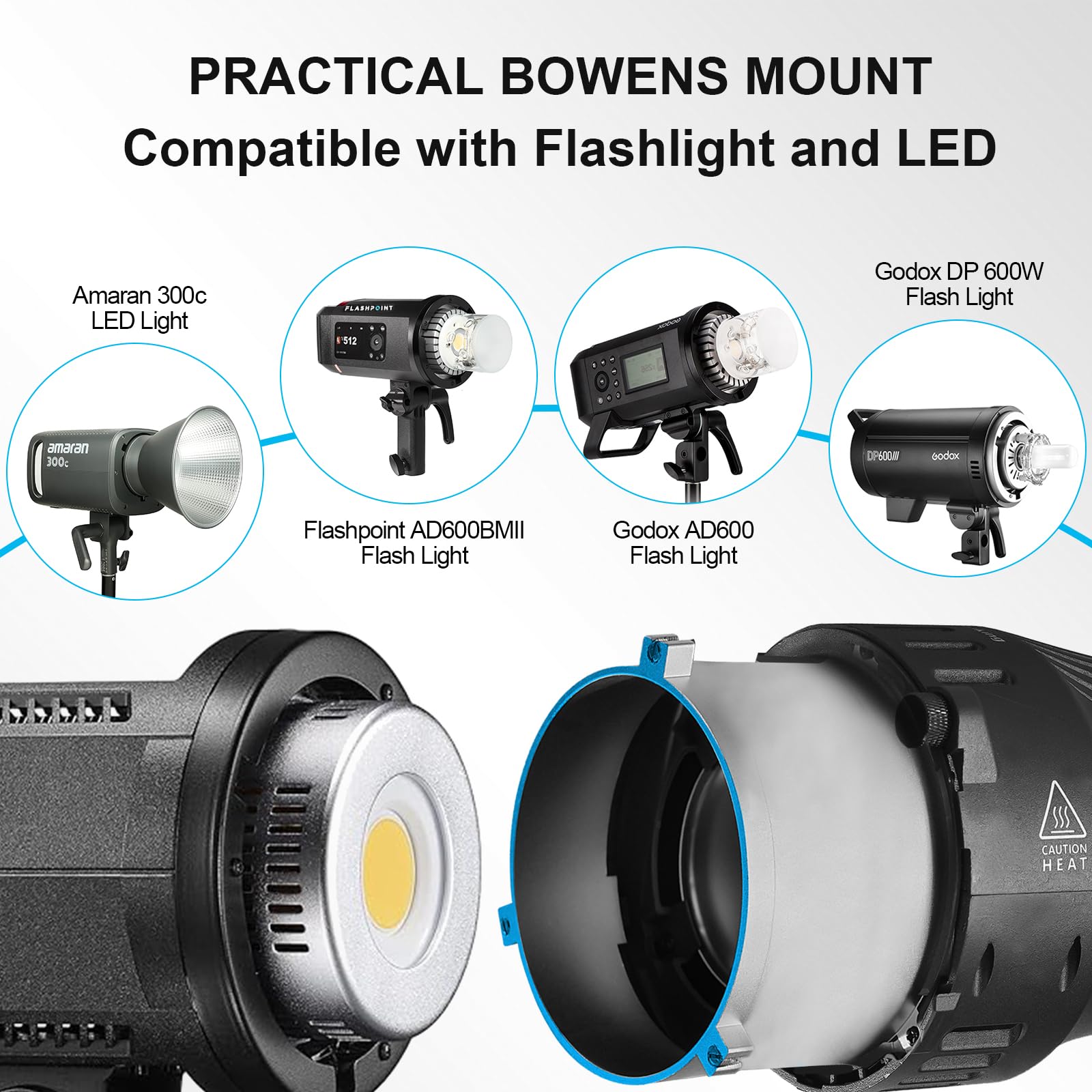 Amazon.com : WELLMAKING Bowens Mount Optical Snoot Conical S-290